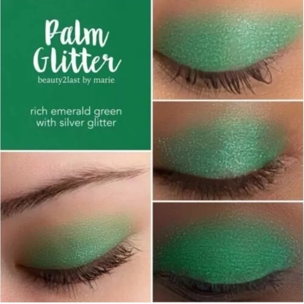 New Palm Glitter ShadowSense Rich Emerald Green eyeshadow with Silver glitter‎